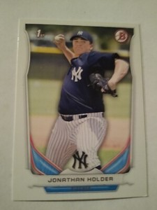2014 JONATHAN HOLDER BOWMAN BASEBALL ROOKIE CARD RC #DP88 NY NEW YORK YANKEES 