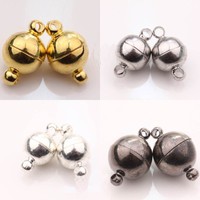 Silver/Gold Plated Round Strong Magnetic Clasps Hooks Jewelry Making 5/10 Sets