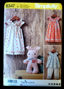 Simplicity Sewing Pattern 8347 Toddlers Childs Summer Dress Capris Romper UNCUT - Picture 1 of 5