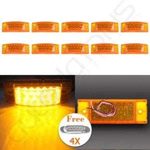 10X AMBER 20BULBS LED SIDE MARKER LIGHT + 4X CLEAR LENS LIGHT FOR TRUCK TRAILER - Picture 1 of 9
