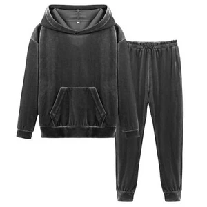 Girls Velour Hoodie Pullover Sweatsuit 2 Pcs Velour Tracksuit Velvet Hooded +... - Picture 1 of 6