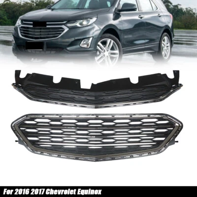 2件装前上下格栅防撞烧烤架套装适用于雪佛兰Equinox 2016-2017 — 第 1/4 张图片