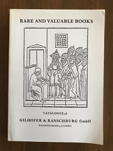 Catalogue 58 RARE AND VALUABLE BOOKS Gilhofer & Ranschburg - Imagen 1 de 6