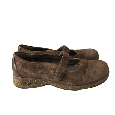 Sapatos femininos Teva Ventura Mary Jane 7 marrom camurça 4028 couro liso casual - Imagem 1 de 4