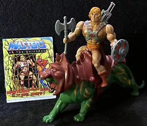1982 HE-MAN & BATTLECAT • COMPLETE • TAIWAN #3 • VINTAGE MASTERS OF THE UNIVERSE - Picture 1 of 13