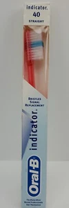 New Oral B Toothbrush Indicator Straight Bristle 40 Pink Soft 1996 Vintage Prop - Picture 1 of 5