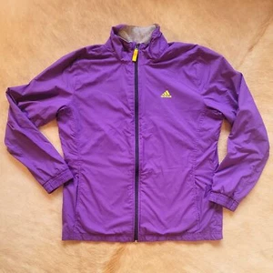 Chaqueta cortavientos Y2K Adidas grande púrpura cremallera completa forrada pista ligera - Imagen 1 de 10