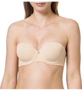Iris Lilly London 36C Women's Strapless Underwire Nude Bra, Soft Lightly Padded - Picture 1 of 6