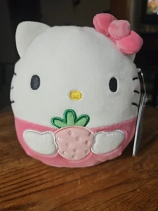 Squishmallow 6.5" Hello Kitty Pink Strawberry PLUSH NEW - Picture 1 of 9
