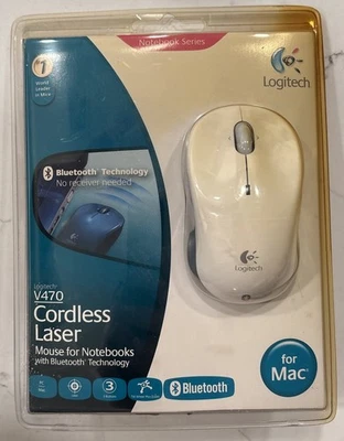 Logitech V70 Cordless Laser Precision Mouse for Notebooks White Sealed New - Image 1 of 2
