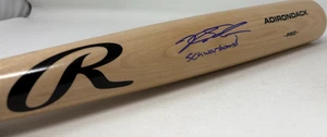 Kyle Schwarber Signed Rawlings Pro Tan Bat Schwarbomb Insc PSA 054 - Picture 1 of 5