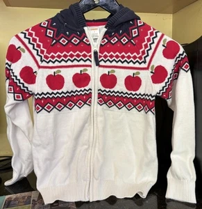Gymboree Kids Intarsia Apple Fairisle Cardigan/Size 8/Excellent Condition - Picture 1 of 3