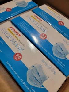 3 Ply Ear loop Face Mask Disposable Masks For All Use 8-PACK (50 Pieces Per Box) - Picture 1 of 2