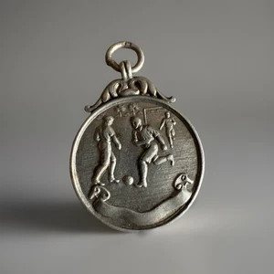 Antique English Sterling Fob/Medal Football League For WWI Training Camp 1917 - Picture 1 of 4