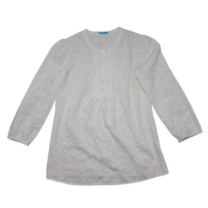 J. McLaughlin Rosaline Top Women's Small White Lace Embroidered Romantic Silk - Picture 1 of 11