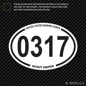 United States Marine Corps MOS 0317 Scout Sniper Oval Sticker usmc semper fi - Foto 1 di 1
