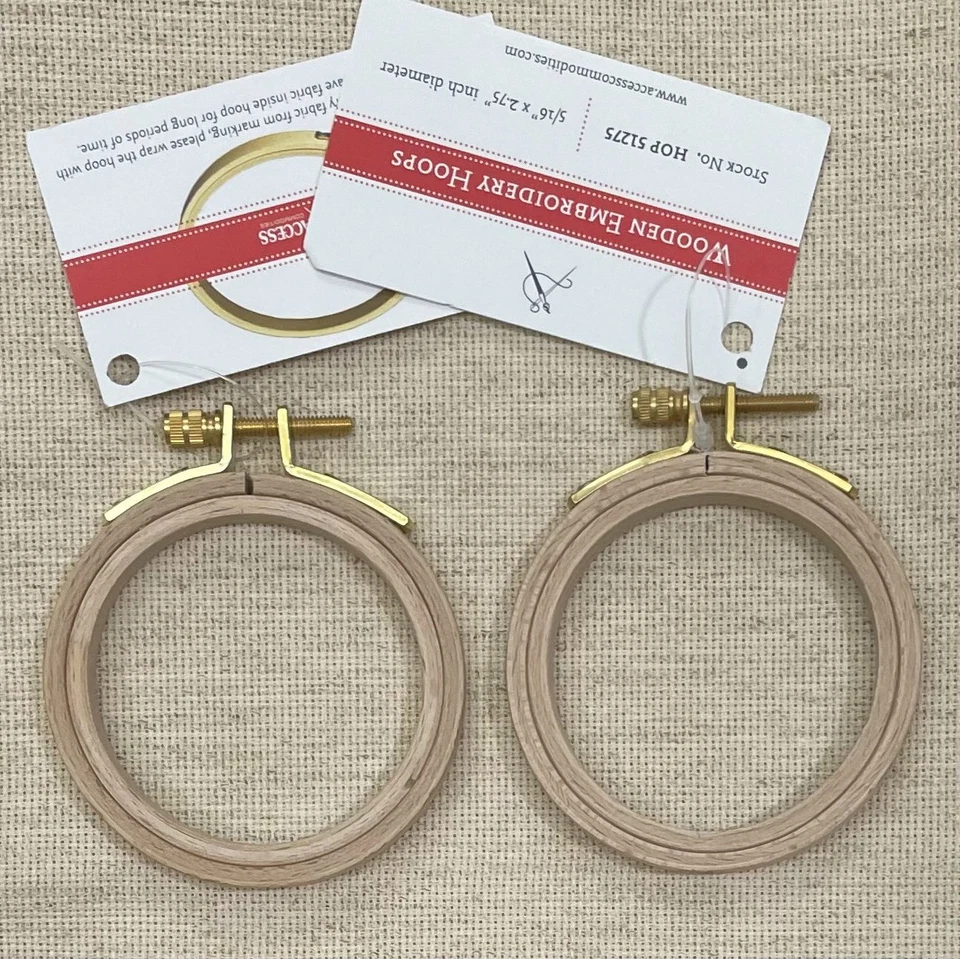 Hardwicke Manor Tiny 2 3/4" x 5/16" Embroidery Hoops Birch hardwood cross stitch - Image 1 of 1