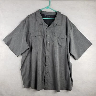Great Northwest Clothing Company Men's 4X Short Sleeve Button Up Gray Tweed  - Image 1 of 4