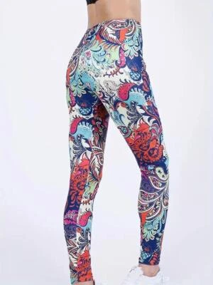 Moda Para mujeres Paisley Estampado Floral Cintura Alta Calce Ajustado Elastizado Deportes Leggings Foto 1 de 4