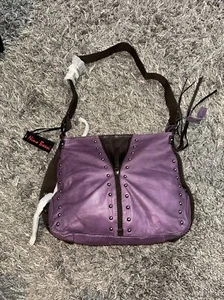 Neu mit Etikett Nino Bossi Merlot Echtleder Schultertasche Handtasche Hobo Bag pflaume lila - Bild 1 von 15