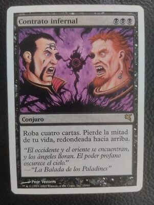 MTG Infernal Contract (Contrato infernal) VERY RARE SPANISH MP Salvat-Hachette - Image 1 of 4