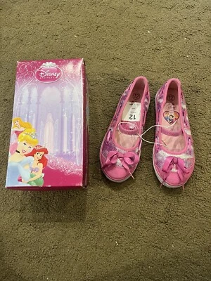 Disney Lentejuelas Púrpura y Rosa Talla 12 Slip On Suela de Goma Zapato Foto 1 de 4