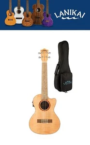 Ukelele acústico/eléctrico tenor de arce llama Lanikai + ¡Bolsa gratis! Distribuidor autorizado - Imagen 1 de 6
