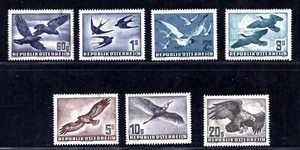 AUSTRIA 1950-1953 AIR MAIL SET SC. # C54-C50 MINT MOST NEVER HINGED GUM BLEEDS - Picture 1 of 2