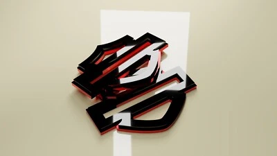 Emblema Harley Davidson BAR & SHIELD adesivi in plexiglass colore Rosso/Nero - Immagine 1 di 4