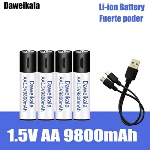 Hohe Kapazität 1,5 V AA 2900mah USB Wiederaufladbarer Li-Ion Akku für Fernbedienung - Bild 1 von 9
