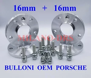 KIT 4 DISTANZIALI RUOTA 16+16mm PORSCHE TAYCAN + BULLONI OEM PORSCHE - Imagen 1 de 2