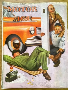 1946 Jun MOTOR AGE automobile mechanics magazine HARRY C. BRADLEY ART great ads! - Picture 1 of 7