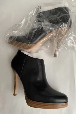 Botines Steven Lipstick Tacón Stiletto Mujer Talla 7 M Ultra Alto Cuero Negro Foto 1 de 4