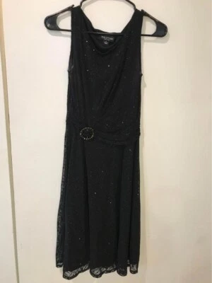 Vestido para mujer Perceptions New York negro encaje brillo hebilla sin mangas talla S Foto 1 de 4