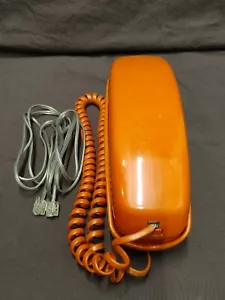 Western Electric Bell Systems Trimline Burnt Orange Touch Tone Desk Phone Vtg - Picture 1 of 7