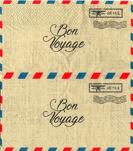 Papierhandtücher Reise Brief Flugzeug. Papierservietten Reiseflugzeug Luftbrief - Bild 1 von 1