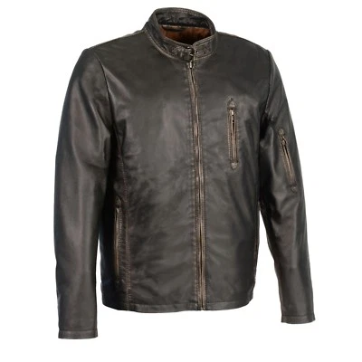 Milwaukee Leather 1855 Men's 'Moto Racer' Sheepskin Leather Fashion Jacket - Image 1 of 3