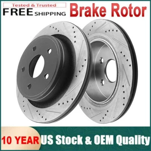Rear Slotted Brake Rotors for 2004 - 2009 Dodge Durango 2002 -2018 Ram 1500 5LUG - Picture 1 of 6