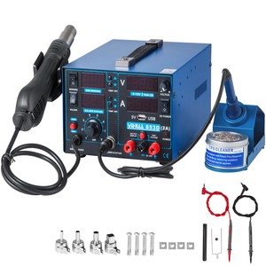 YIHUA 853D-USB Hot Air Gun Soldering Iron DC Power Supply 4-in-1 Rework Station