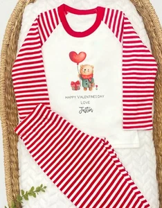 Personalised Little Bear Valentines Day Pyjamas - Picture 1 of 7