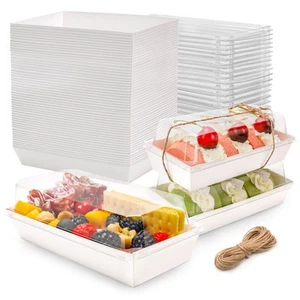 Charcuterie Boxes with Clear Lids Mini Dessert Bakery Boxes Disposable To Go ... - Picture 1 of 7