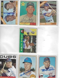 LOT OF 7 HAND SIGNED CHICAGO CUBS LEGENDS 1960s BASEBALL CARDS - Picture 1 of 1