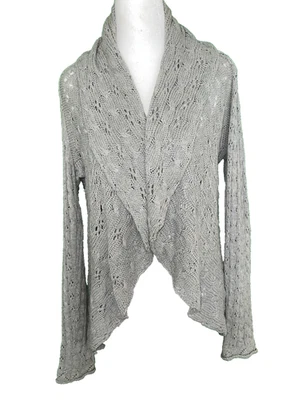 Cotton by Autumn Cashmere Crochet Cotton Open Drape Cardigan Sz Small Shawl Neck - Image 1 of 4