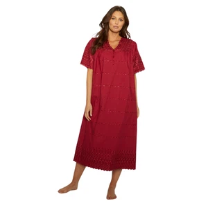 Ladies Long Nightdress Lightweight Nightie With Short Sleeves V Neck Nightie - Picture 1 of 6