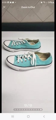 ConverseConverse unisex aqua lace up women sz 7 mens sz 5 low rise lightly used - Image 1 of 4