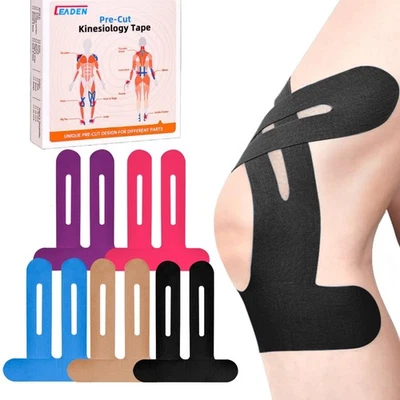 Precut Kinesiology Tape for Knees, 20 Pcs, 5 Colors - Knee Support & Stabilit... - Image 1 of 4