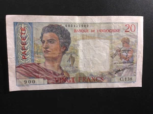 Tahiti 20 Francs 1963 Crisp - Picture 1 of 2