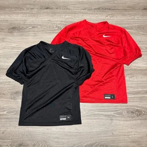 2 X Maglia Sportiva Calcio Bambino Nike Bianca Rossa Nera Giovanile Taglia Media Large - Foto 1 di 10