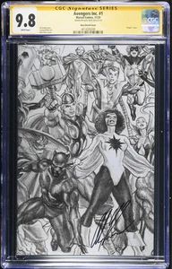 Avengers Inc. 1 CGC 9.8 signed Alex Ross Alex Ross Full Art Sketch Connecting - Bild 1 von 2