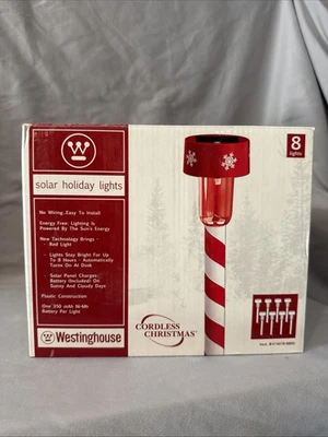 Paquete de 8 luces solares de vacaciones Westinghouse artículo 474078-88RD nunca retirado de la caja Foto 1 de 4
